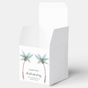 Watercolor Palm Trees Script Bachelorette Party Favour Box