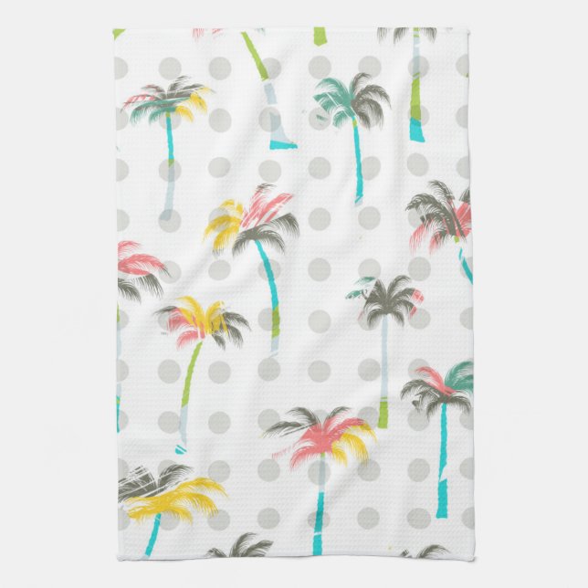 Watercolor Palm Trees Tea Towel (Vertical)