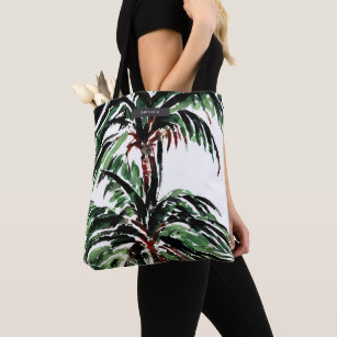 Watercolor Palm Trees Tote Bag