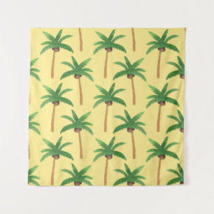 Watercolor palm trees, tropical background. tapestry