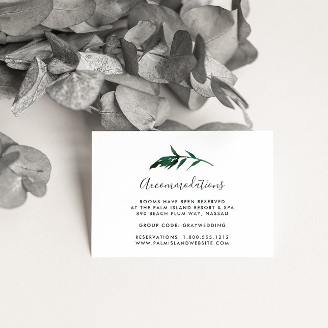 Watercolor Palm Wedding Hotel Accommodation Cards (Creator Uploaded)