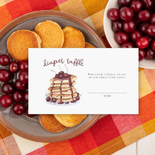 Watercolor pancakes baby shower diaper raffle enclosure card