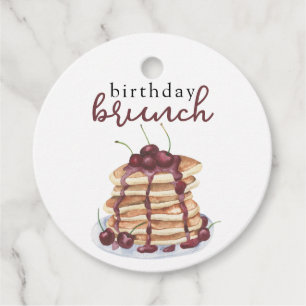 Watercolor Pancakes Birthday Party Favour Tags