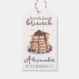 Watercolor Pancakes Birthday Party Gift Tags