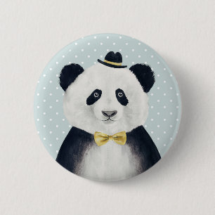 Watercolor Panda Bear 6 Cm Round Badge