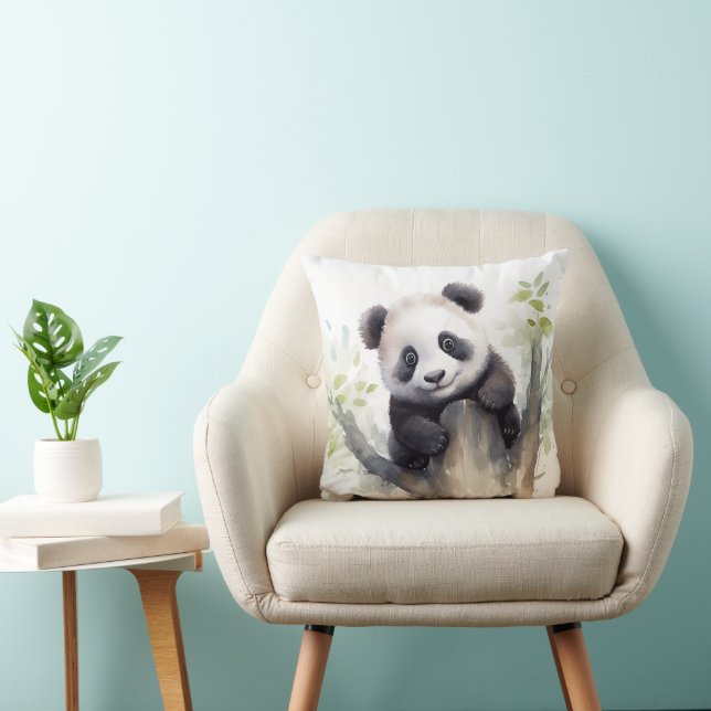 Watercolor Panda Bear Cushion (Chair)