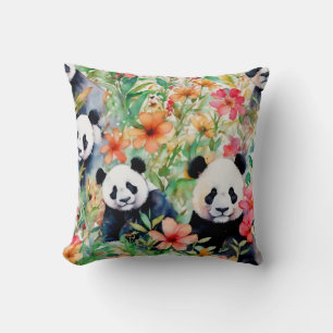 Watercolor Panda Bear Cushion