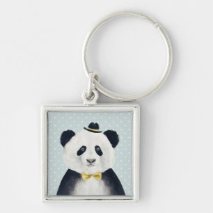 Watercolor Panda Bear Key Ring