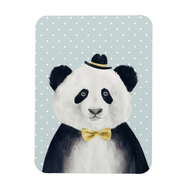 Watercolor Panda Bear Magnet (Vertical)
