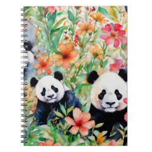 Watercolor Panda Bear Notebook