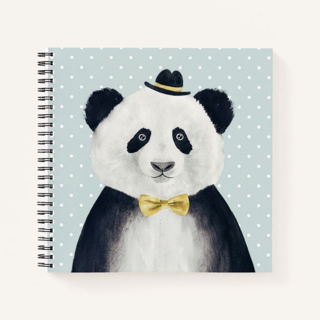 Watercolor Panda Bear Notebook (Front)