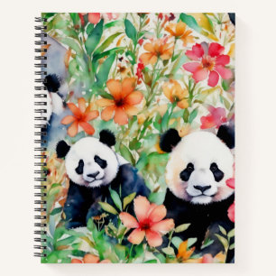 Watercolor Panda Bear Notebook