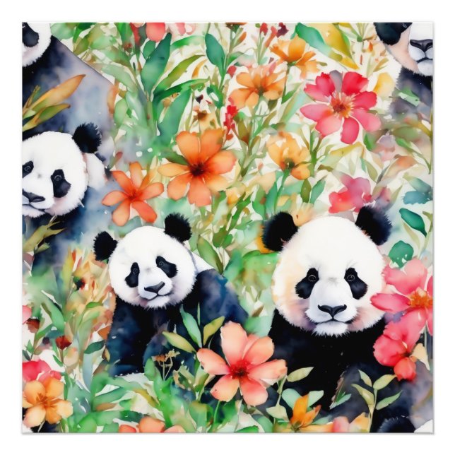 Watercolor Panda Bear Photo Print (Front)
