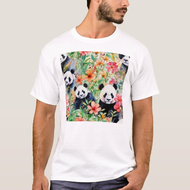 Watercolor Panda Bear T-Shirt (Front)