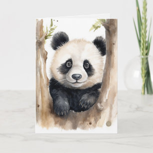 Watercolor Panda Bear Thinking of You Card