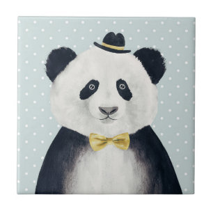 Watercolor Panda Bear Tile
