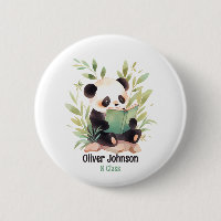 Watercolor Panda Reading A Book Name