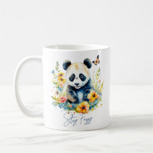 Watercolor Panda, stay fuzzy Coffee Mug