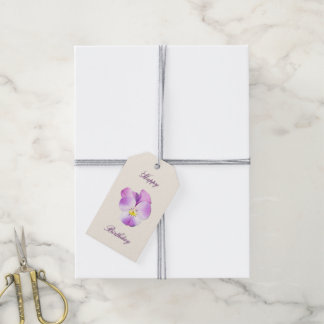 Watercolor pansy gift tags