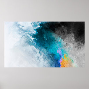 Watercolor paper background. Abstract Painted Illu Poster