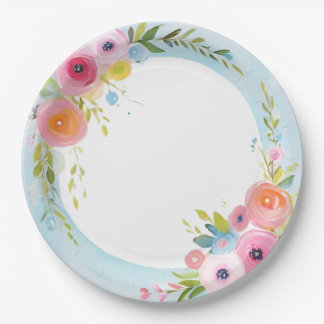 watercolor  paper plate