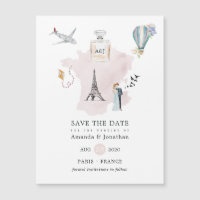 Watercolor Paris Destination Wedding Monogram