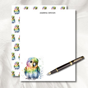 Watercolor Parrot Luxury Business Stationery Custom Letterhead