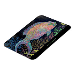Watercolor Parrotfish Magnet