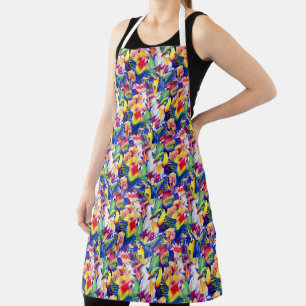 Watercolor Parrots Apron