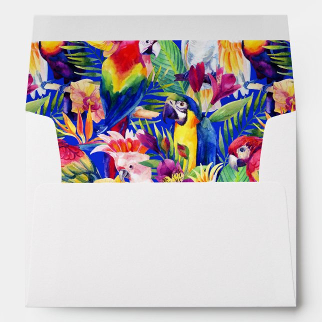 Watercolor Parrots Envelopes (Back (Bottom))