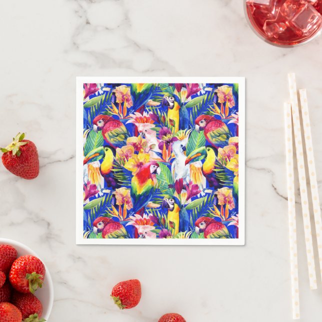 Watercolor Parrots Napkin (Insitu)