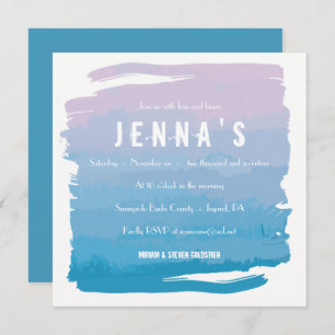 WATERCOLOR PASSION Bat Mitzvah Invitation