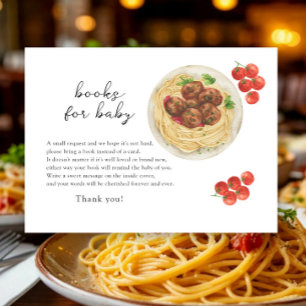 Watercolor pasta meatball - books for baby enclosure card