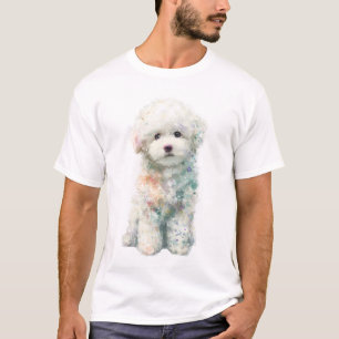 Watercolor Pastel Bichon Frise Puppy Men T-Shirt