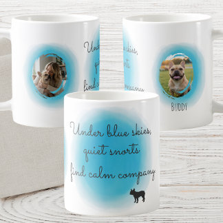 Watercolor Pastel Blue French Bulldog - Custom Coffee Mug