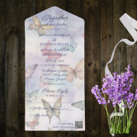 Watercolor Pastel Butterflies with QR Code 