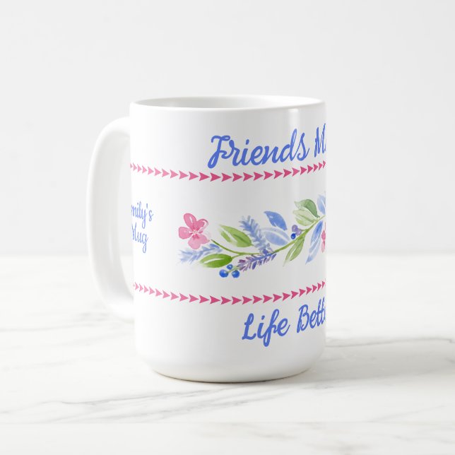 Watercolor Pastel Floral BE KIND Coffee Mug (Front Left)