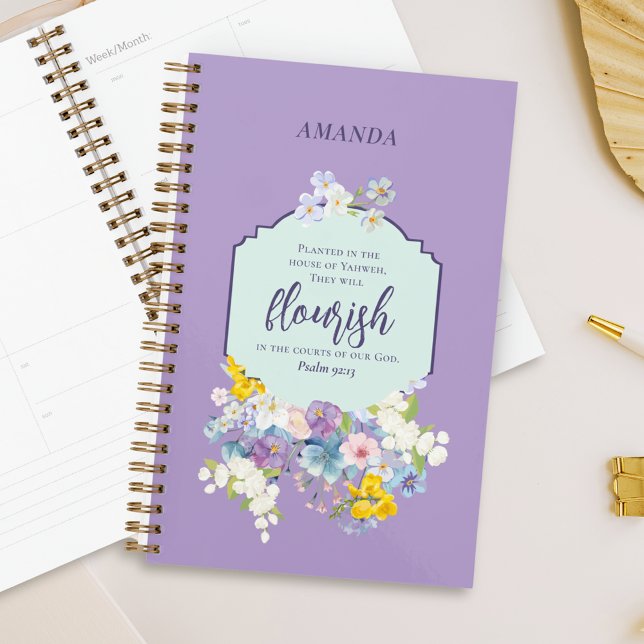 Watercolor Pastel Floral Bible Verse Personalised Planner (Creator Uploaded)