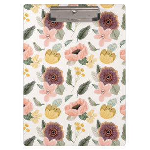 Watercolor Pastel Floral Seamless Pattern Soft Clipboard