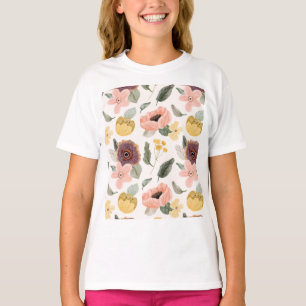 Watercolor Pastel Floral Seamless Pattern Soft T-Shirt