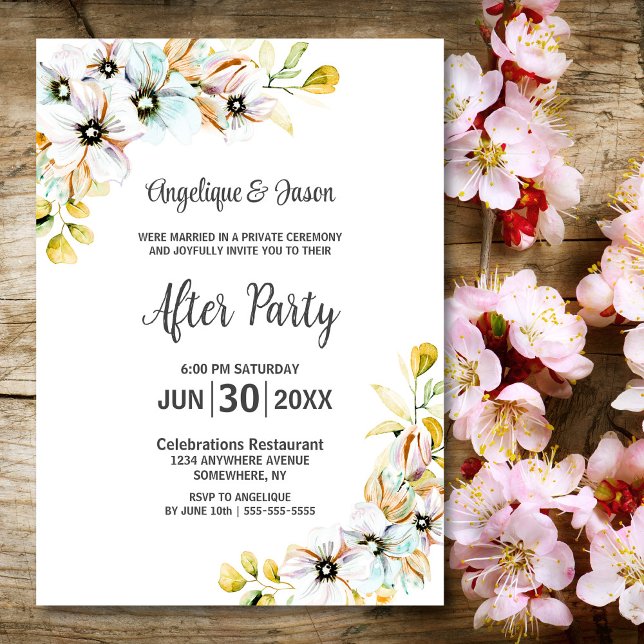 Watercolor Pastel Floral Wedding Reception Invitation (Creator Uploaded)