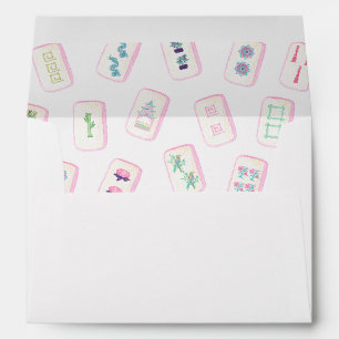Watercolor Pastel Mahjong Tiles Monogram Envelope