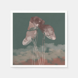 Watercolor Pastel Mushroom Napkin