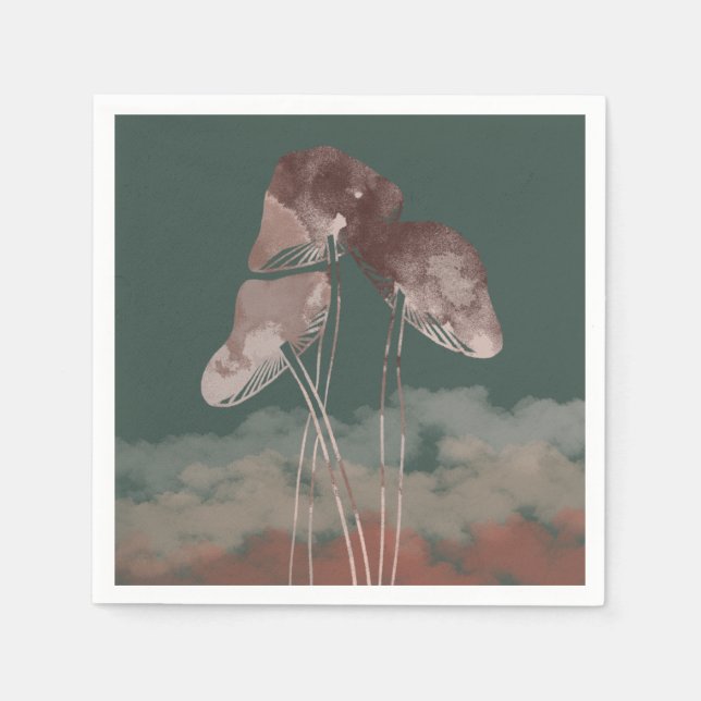 Watercolor Pastel Mushroom Napkin (Front)