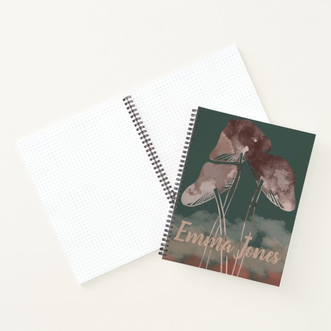 Watercolor Pastel Mushroom   Notebook (Inside)