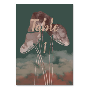 Watercolor Pastel Mushroom  Table Number