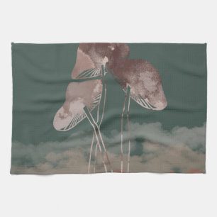 Watercolor Pastel Mushroom Tea Towel