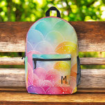 Watercolor Pastel Rainbow Cute Monogram Printed Backpack<br><div class="desc">Brighten your child's day with the Watercolor Pastel Rainbow Cute Monogram Printed Backpack. This charming backpack features a beautiful watercolor pastel rainbow design with fluffy clouds, customisable with your child's monogram for a personal touch. Made from durable materials, it includes spacious compartments and sturdy zippers, perfect for school, daycare, or...</div>