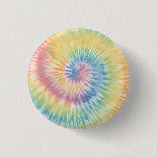Watercolor Pastel Rainbow Tie Dye 3 Cm Round Badge