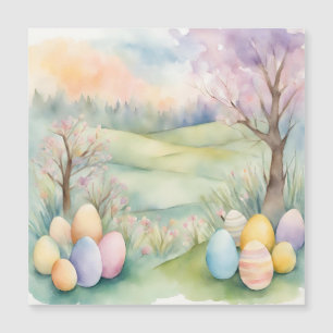 Watercolor Pastel Spring Scene